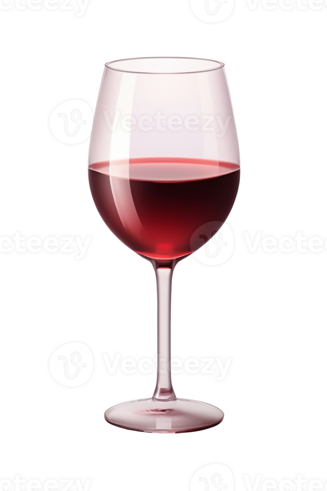 Red wine in a glass with a long stem. png