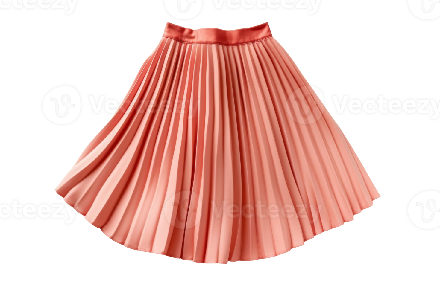 Peach colored Pleated Skirt. png