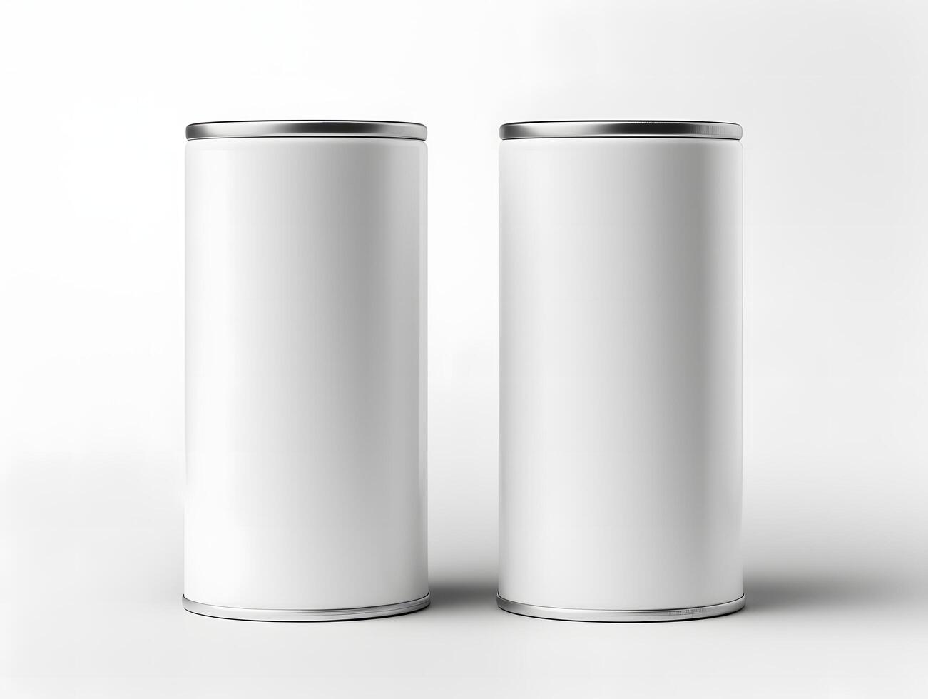 Realistic blank paper tube container mockup photo