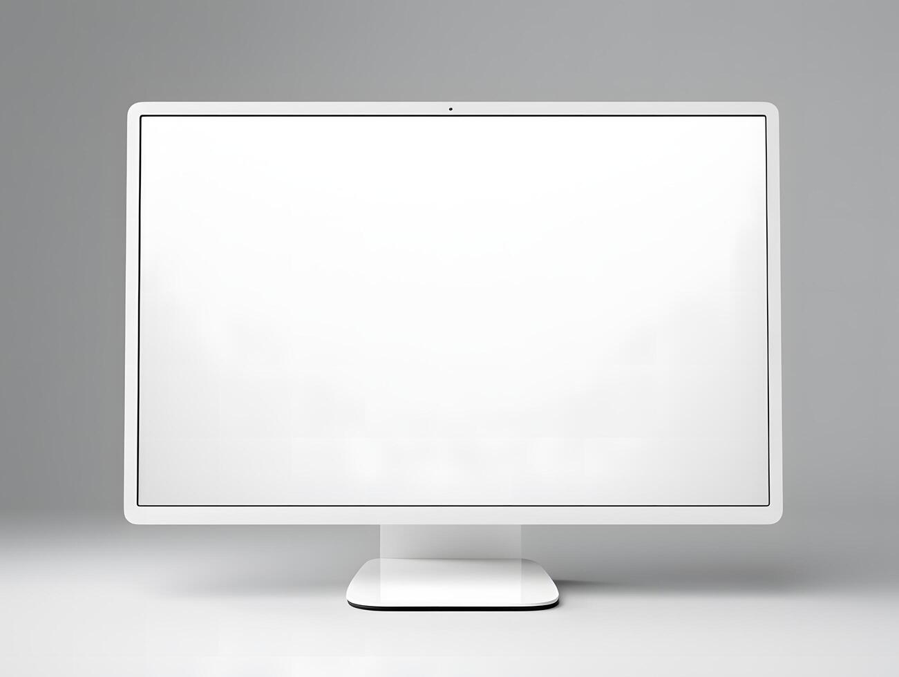 A white computer monitor with a blank screen photo