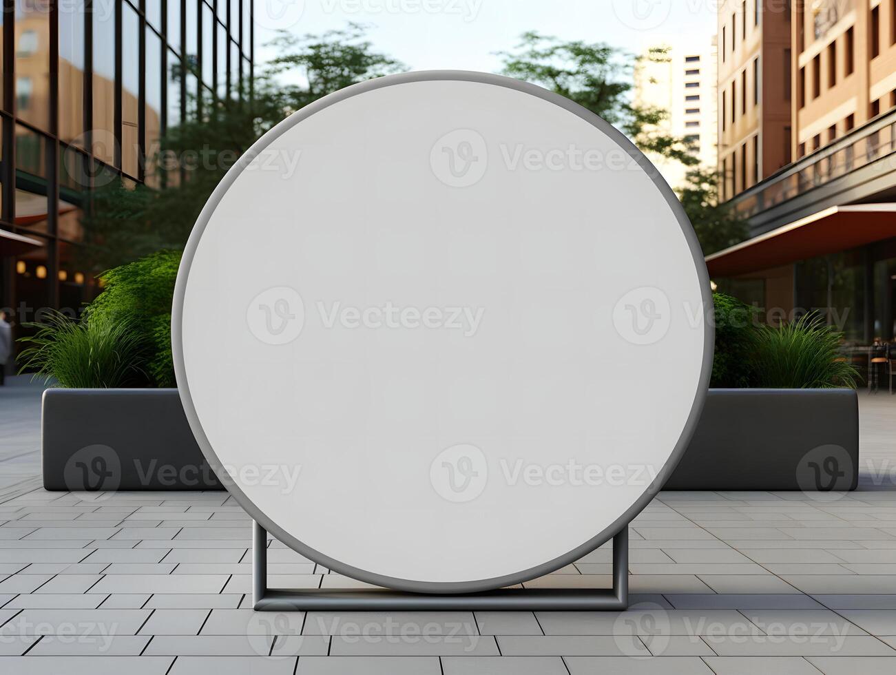 Blank circle store mockup photo
