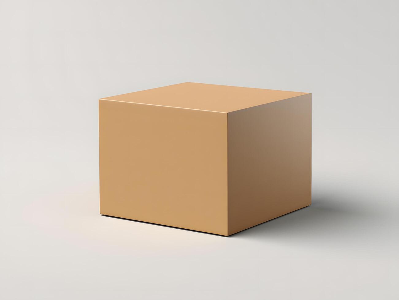 A cube sitting on a white surface photo