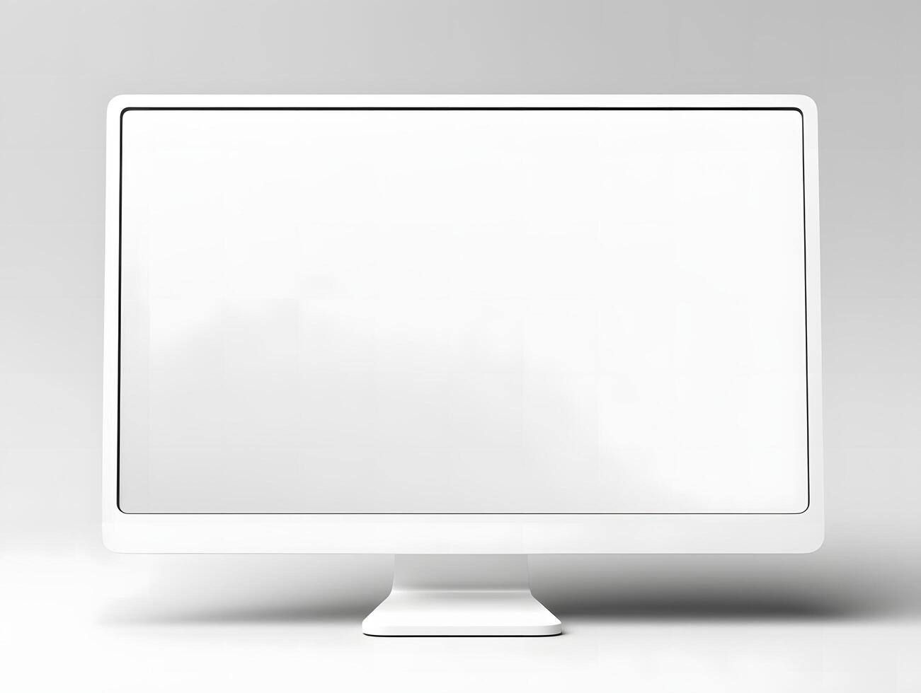 A white computer monitor with a blank screen photo