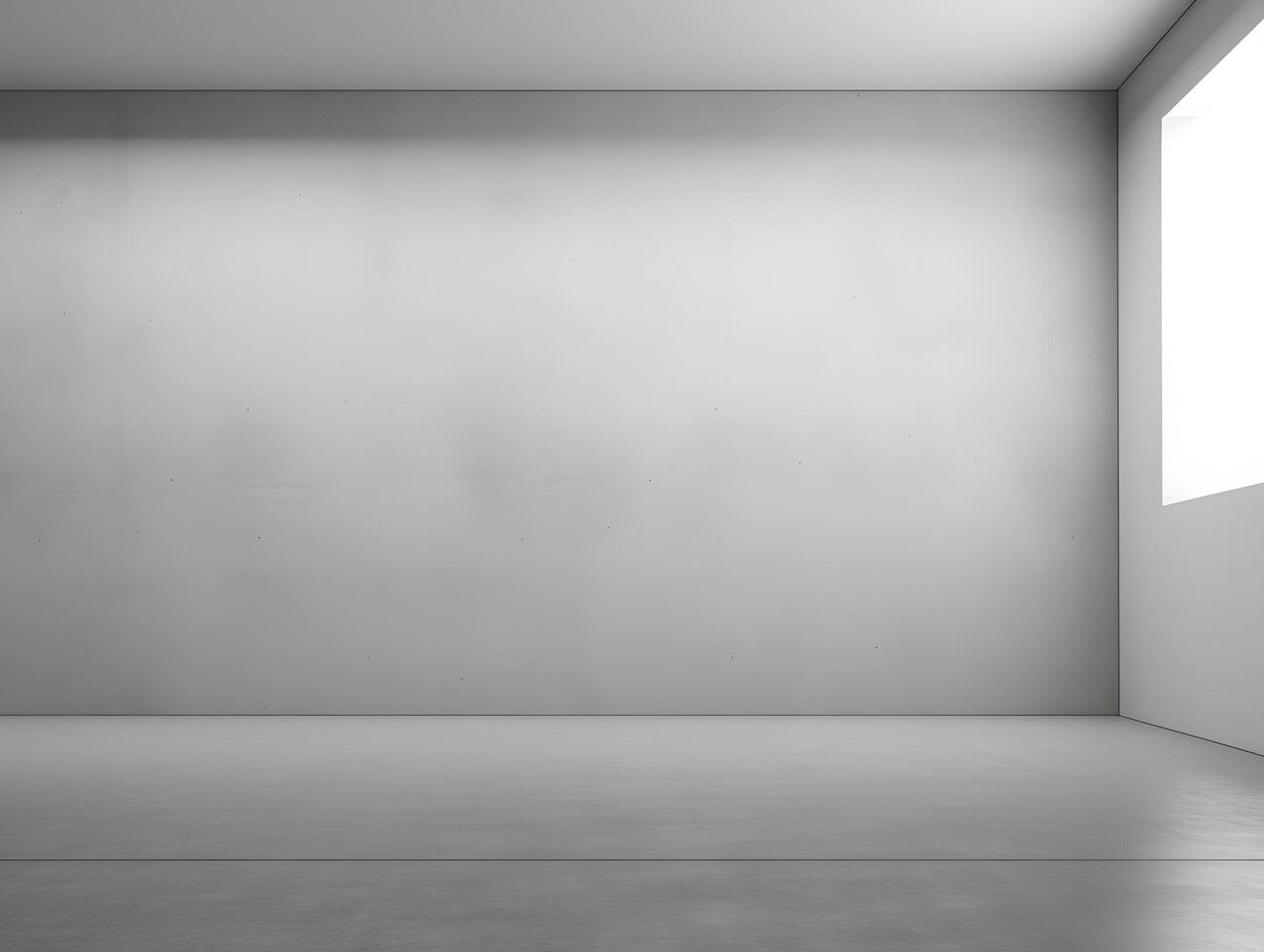 Empty room with white walls and floor photo