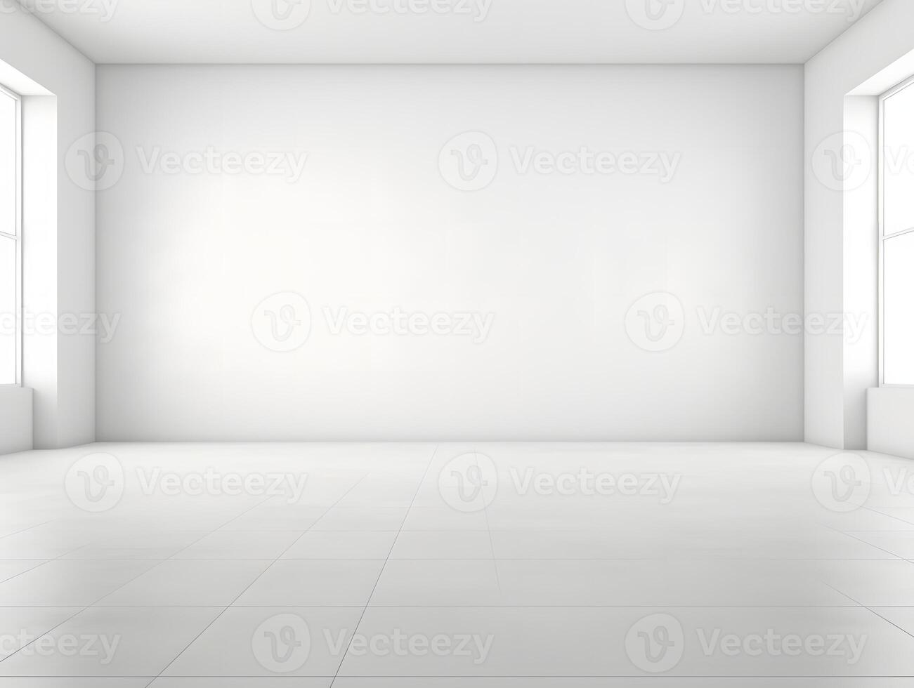 Empty room with white walls and floor photo