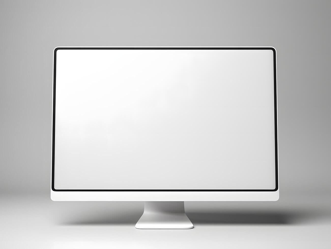 A white computer monitor with a blank screen photo