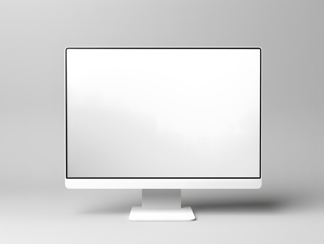 A white computer monitor with a blank screen photo
