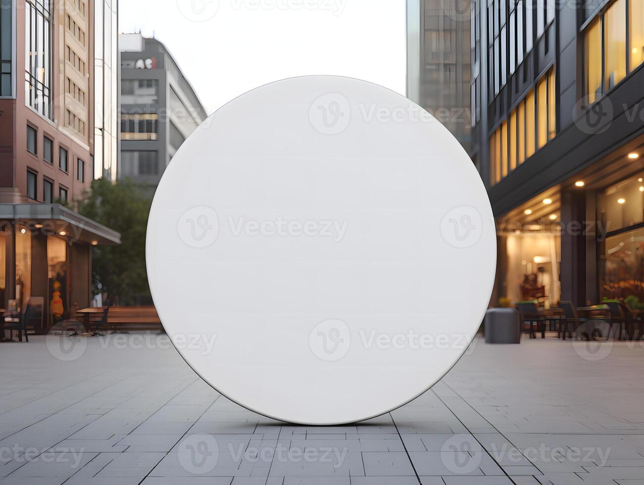 A large white round object sitting on the ground photo
