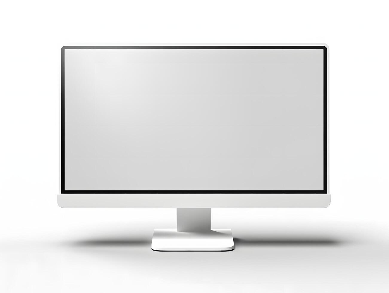 A white computer monitor with a blank screen photo