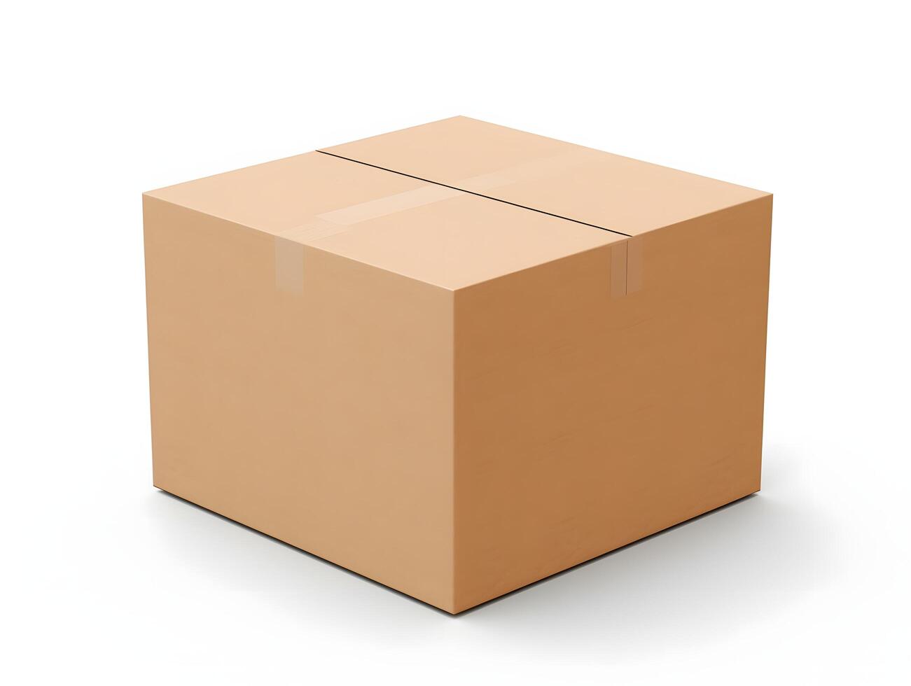 Blank carton box mockup for shipping, storage, and product packaging photo