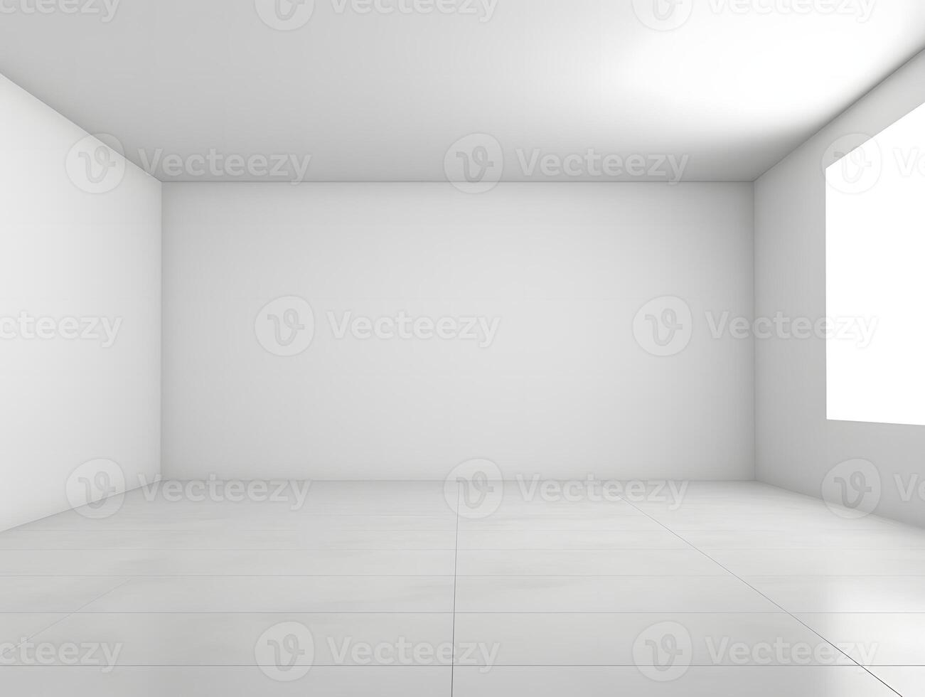 Empty room with white walls and floor photo