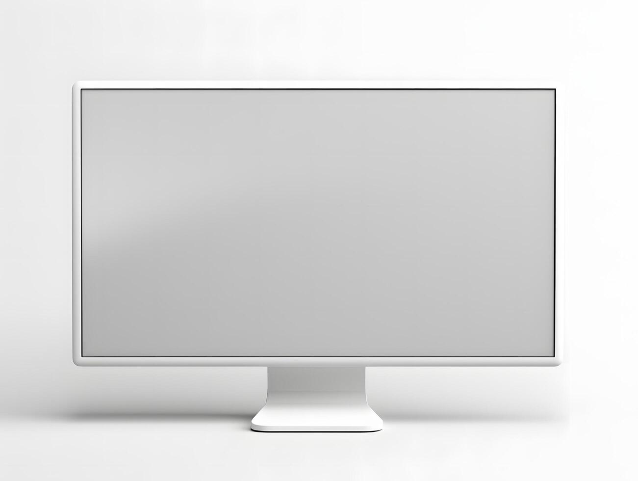 A white computer monitor with a blank screen photo