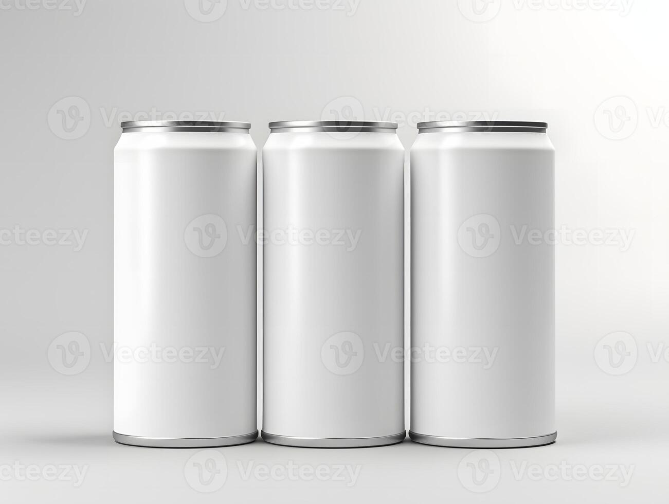 White drink cans mockup photo