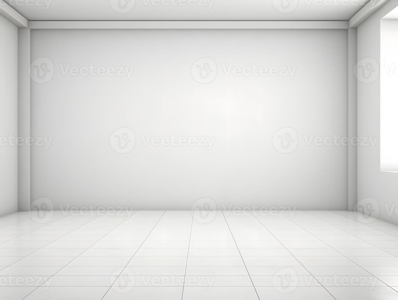Empty room with white walls and floor photo