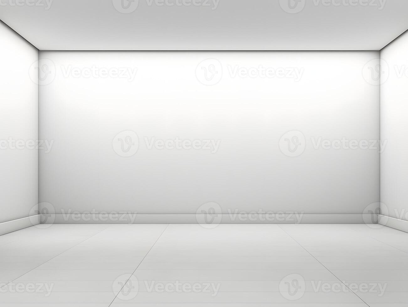 Empty room with white walls and floor photo