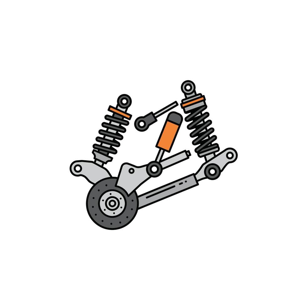 A car suspension with springs and springs vector