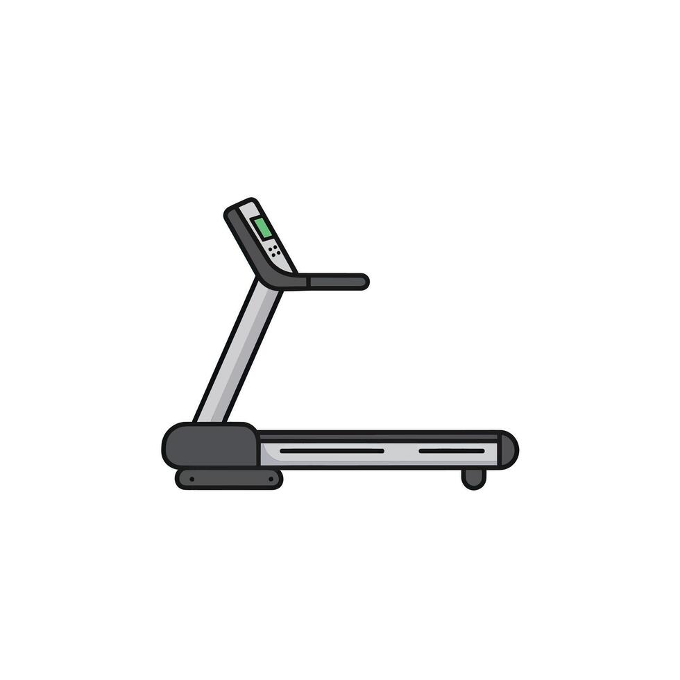 A treadmill is shown on a white background vector