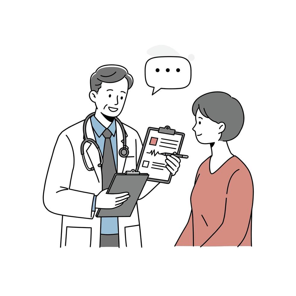A doctor talking to a patient vector