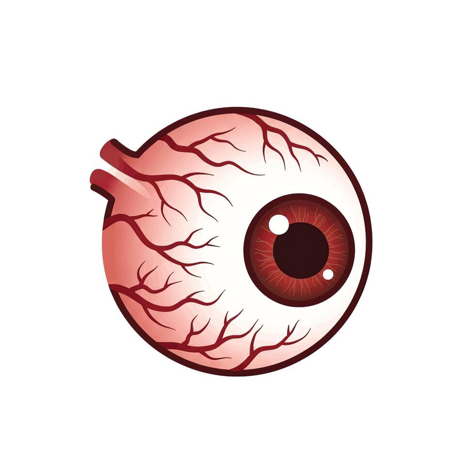 An illustration of a human eye on white background vector