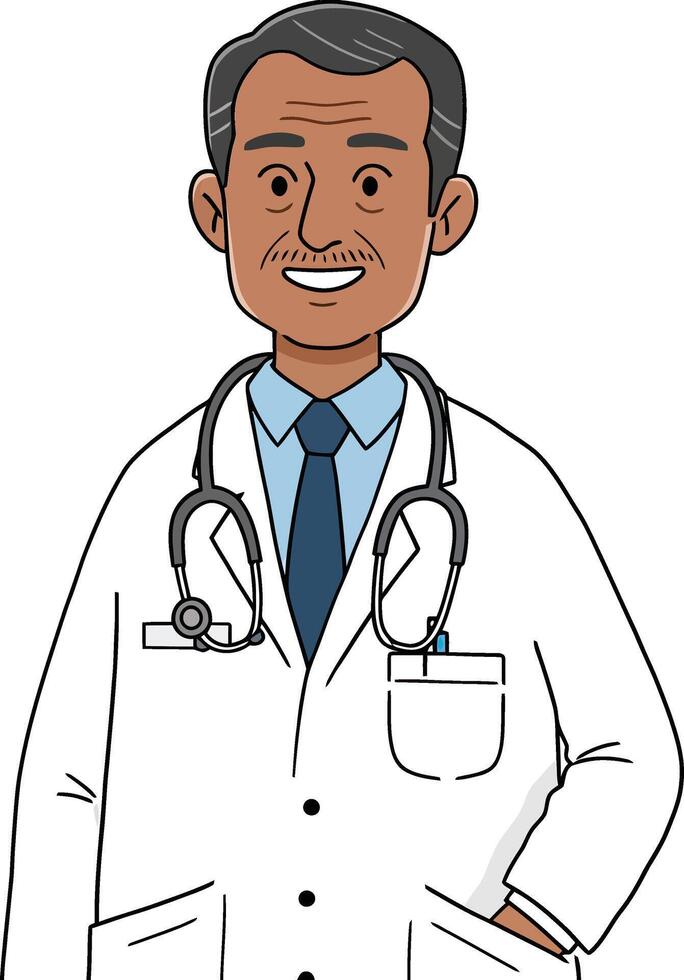 An illustration of a doctor in a white coat vector