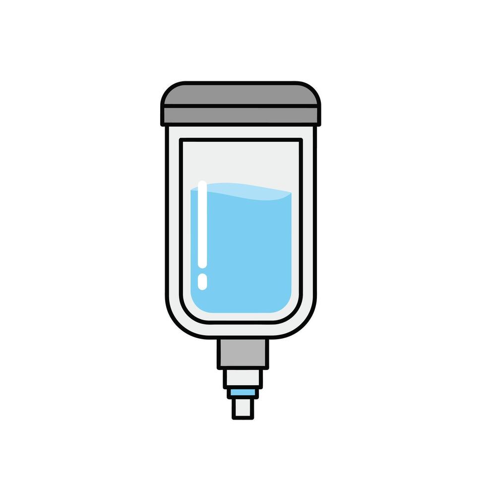 A syringe with water in it on a white background vector