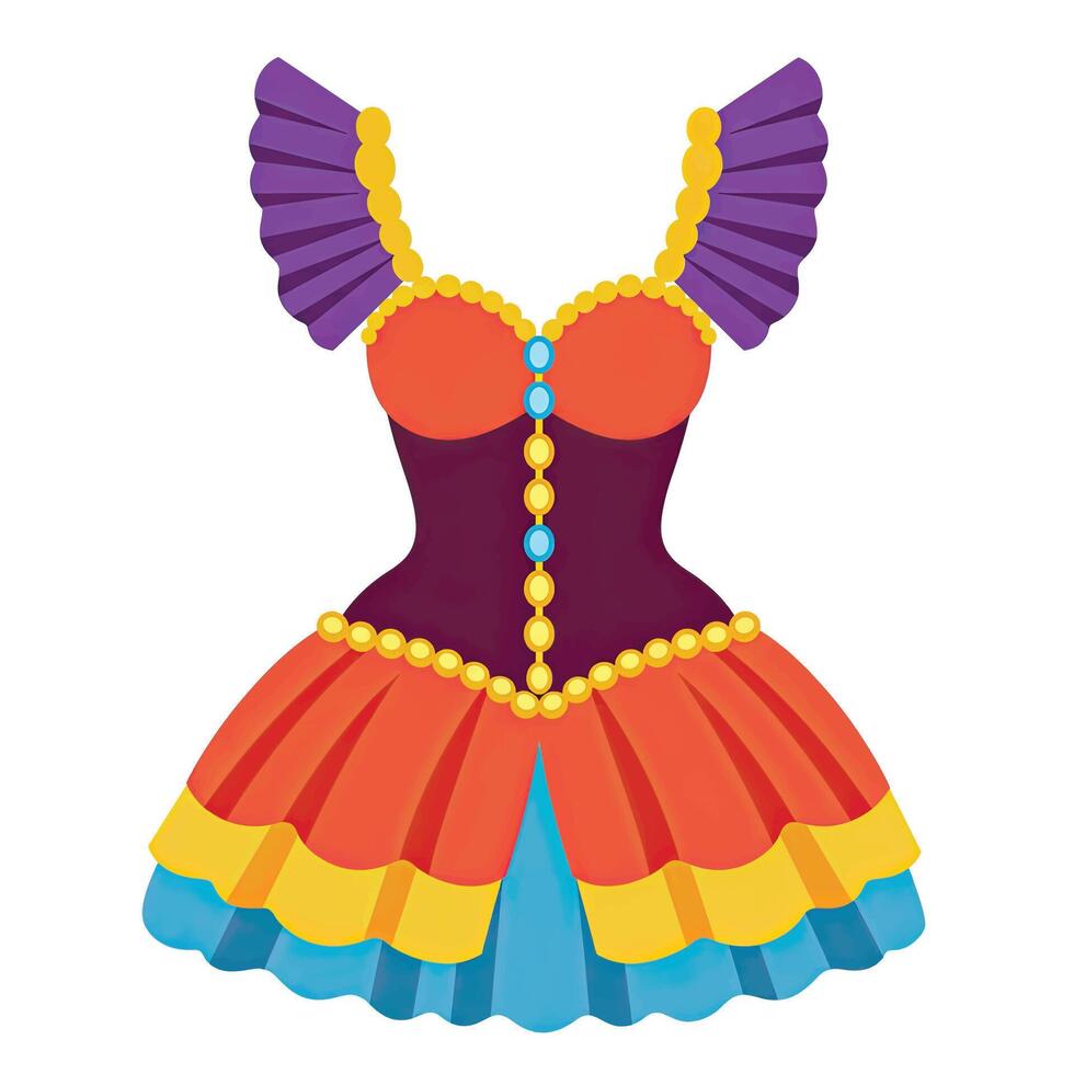 A colorful dress with a colorful skirt vector