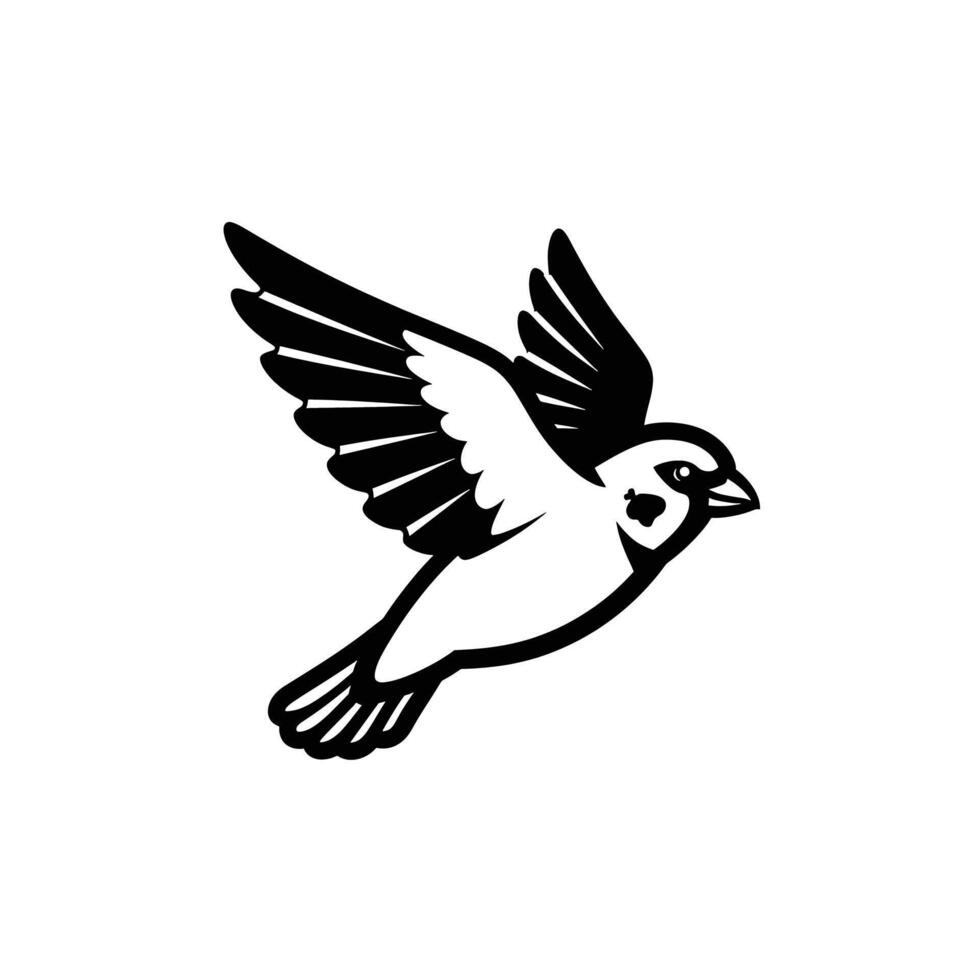 A black and white bird flying in the air vector