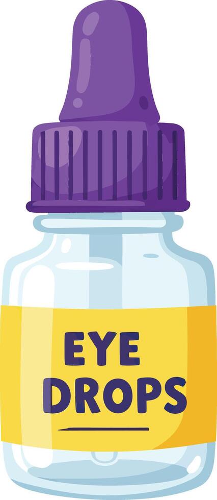 Eye drops bottle with purple lid vector