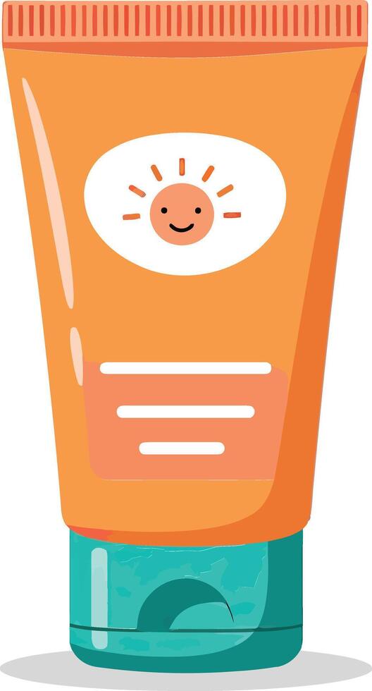 Sunscreen tube with a smiling face on it vector