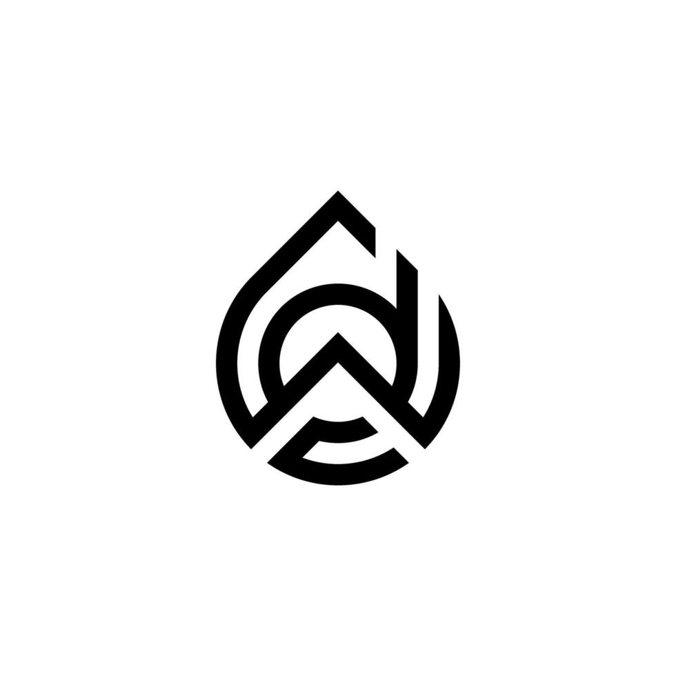 Water logo with the letters D W C or W C D. vector