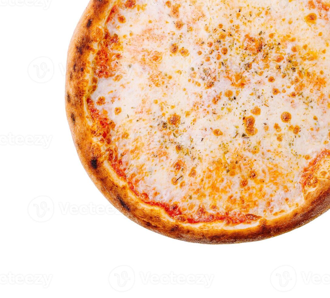Classic cheese pizza with golden crust and fresh toppings photo