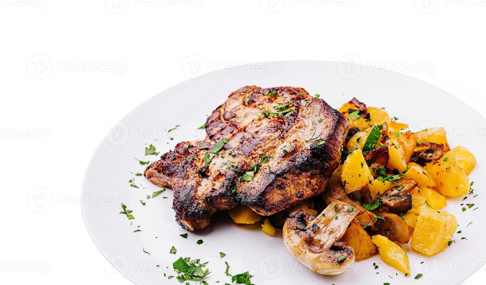 Delicious grilled chicken with savory roasted vegetables photo
