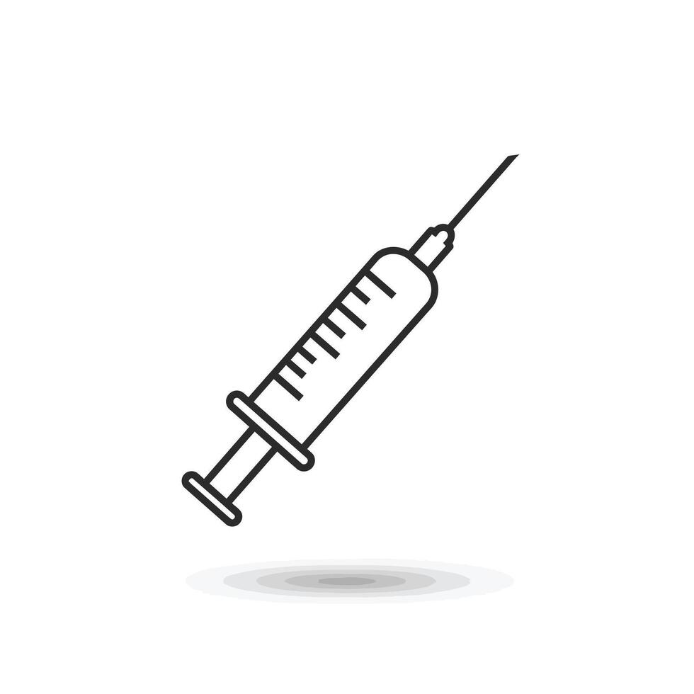 An injection syringe icon on a white background vector