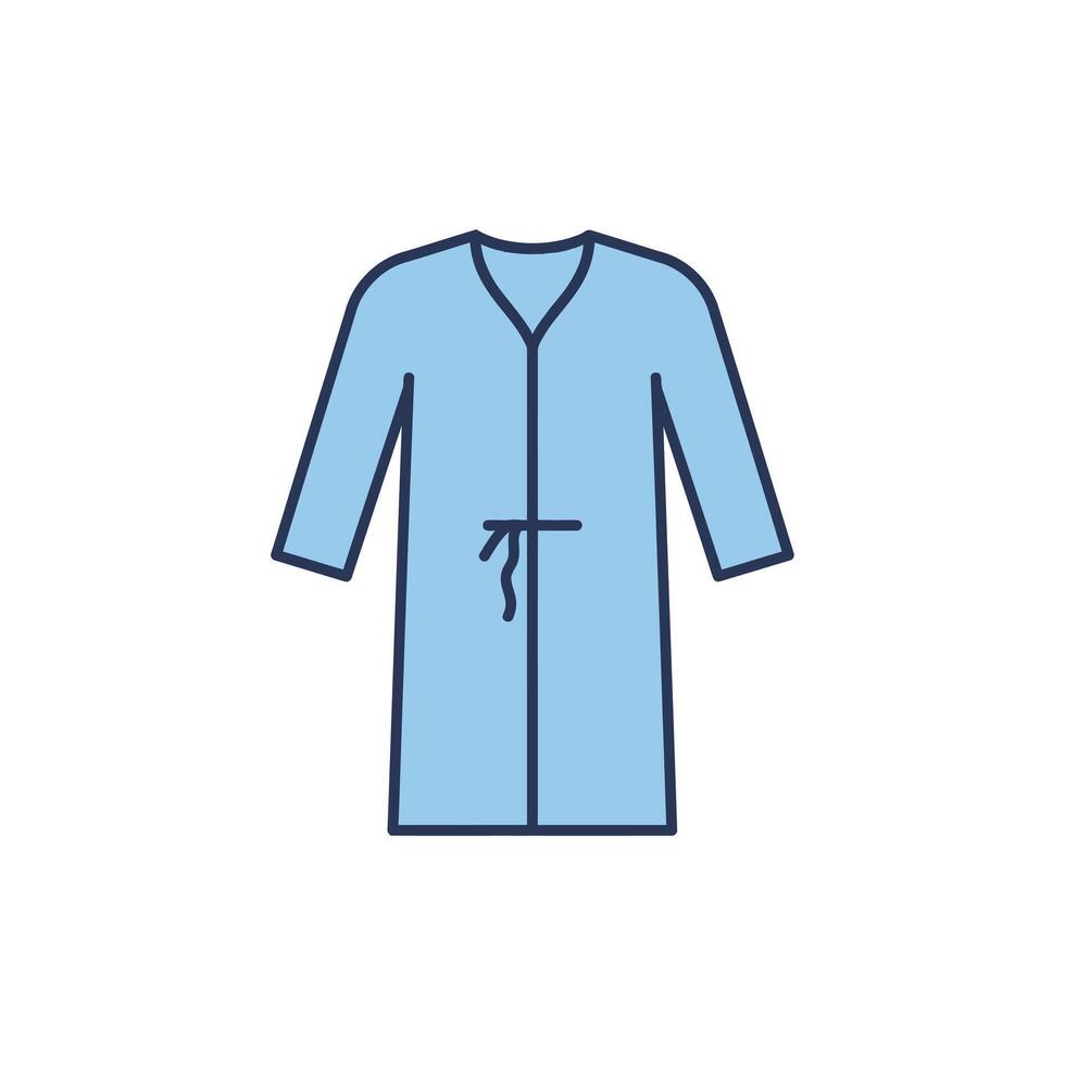 A blue robe with a tie on the front vector