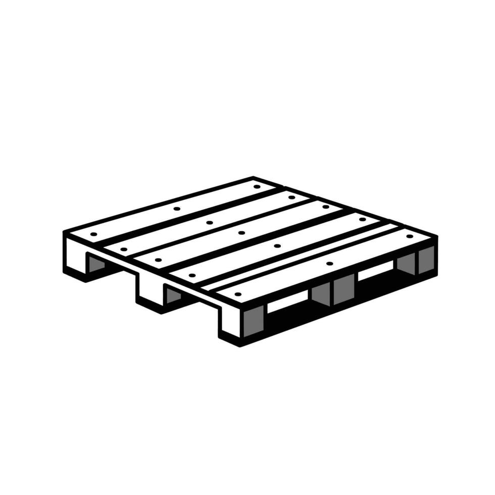 A black and white drawing of a wooden pallet vector