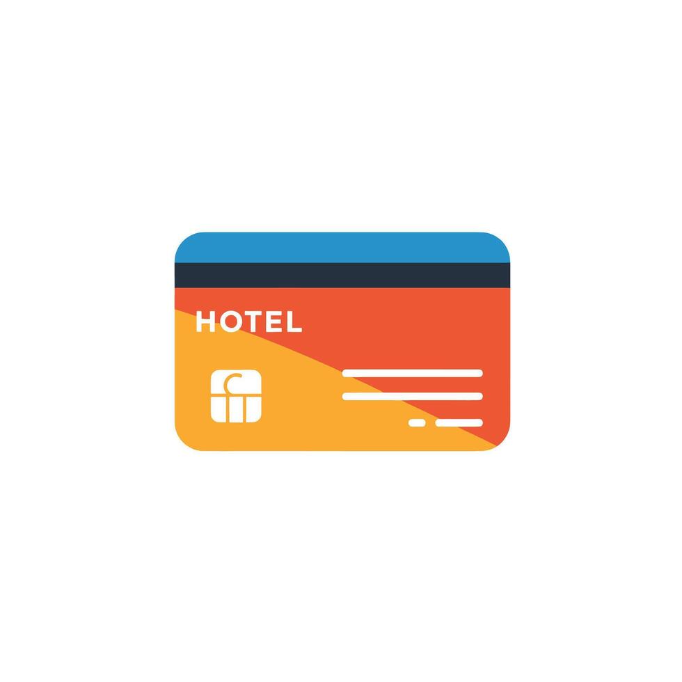 Hotel card icon flat design vector