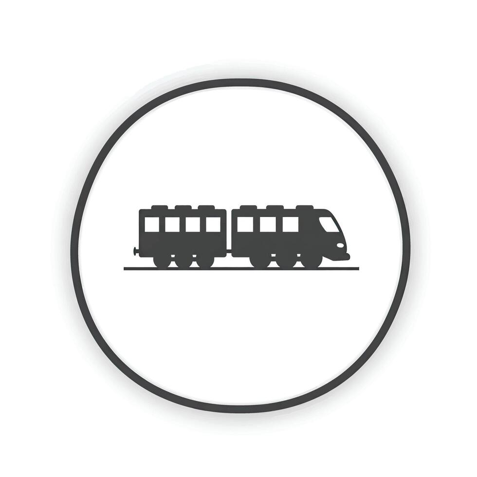 A black and white train icon on a white background vector