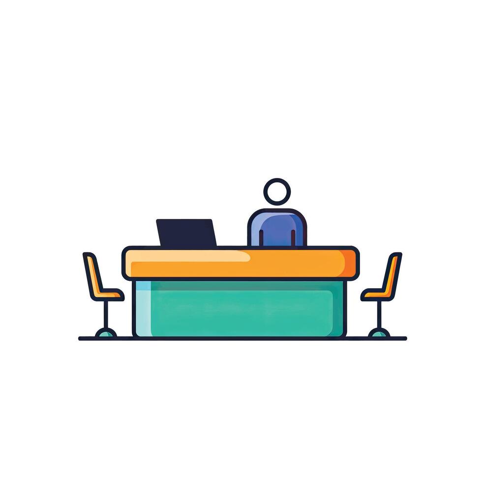A man sitting at a desk with a laptop vector