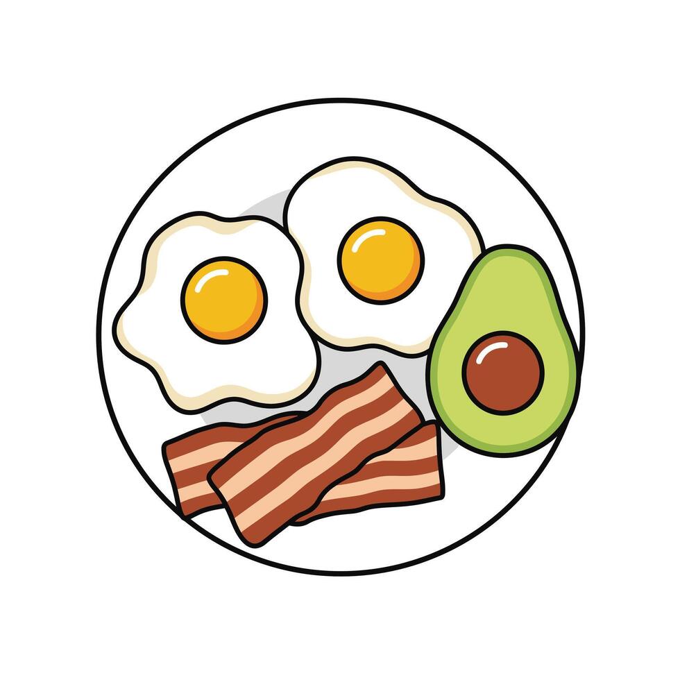 Breakfast food illustration vector