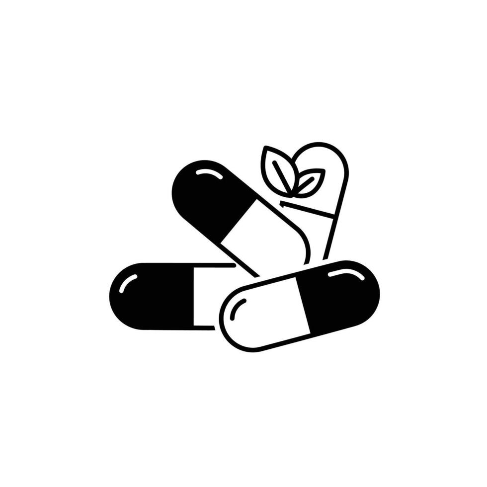 Pill capsule icon illustration vector