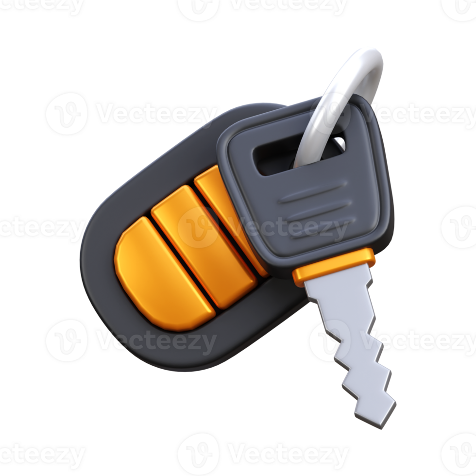 Car key element 3D illustration png