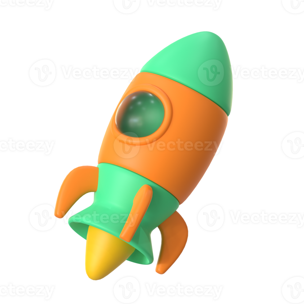 Rocket 3D Illustration png