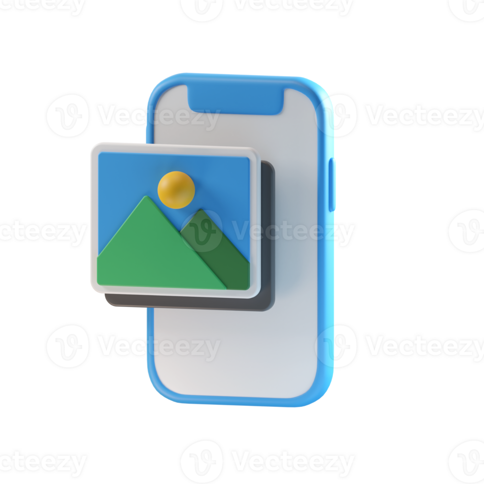 Mobile Picture 3D element illustration png