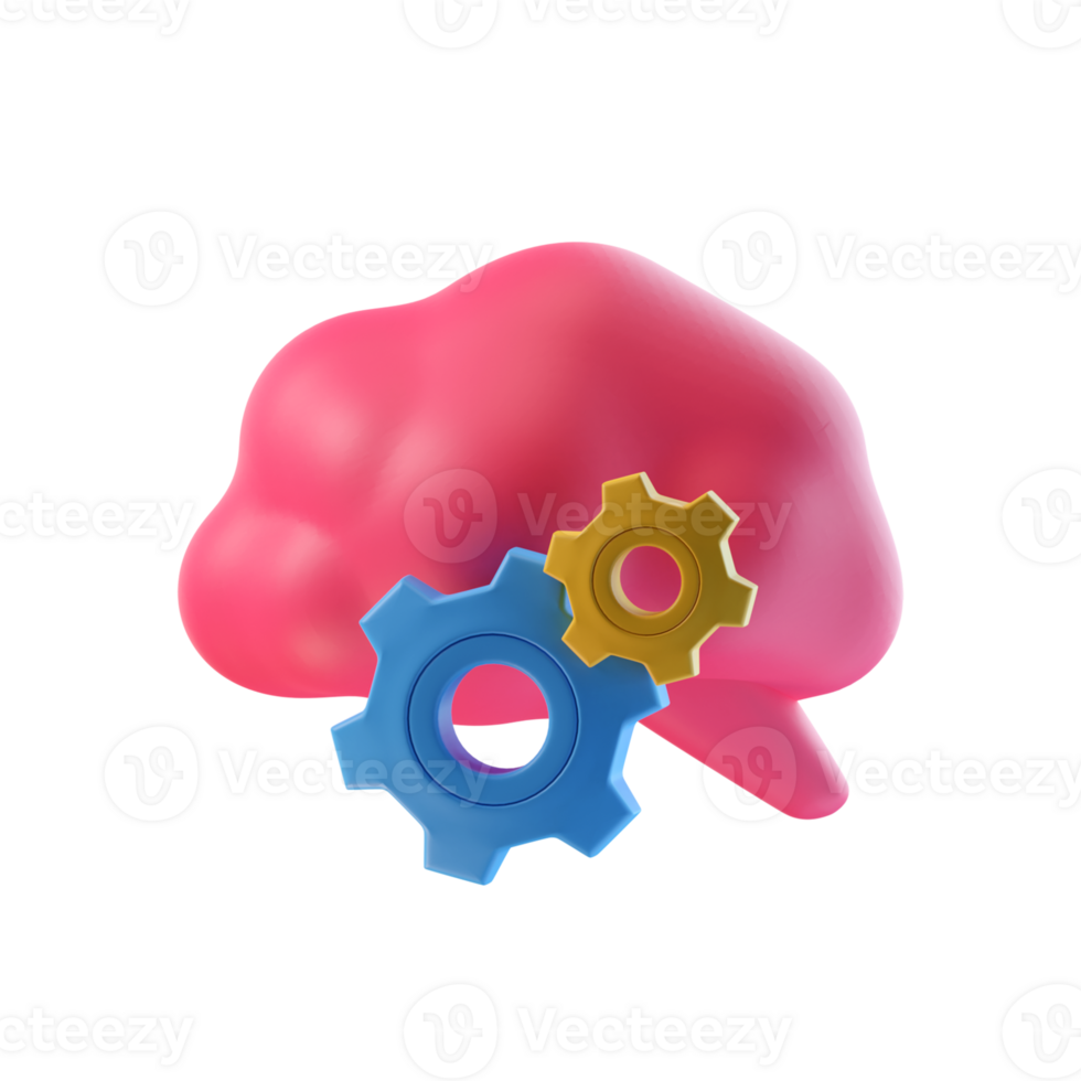 Brain stroming3D illustration png