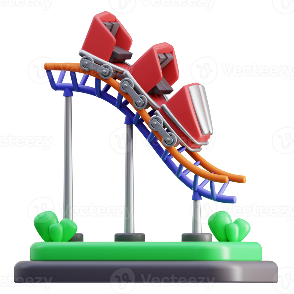 Roller Coaster 3D element Illustration png