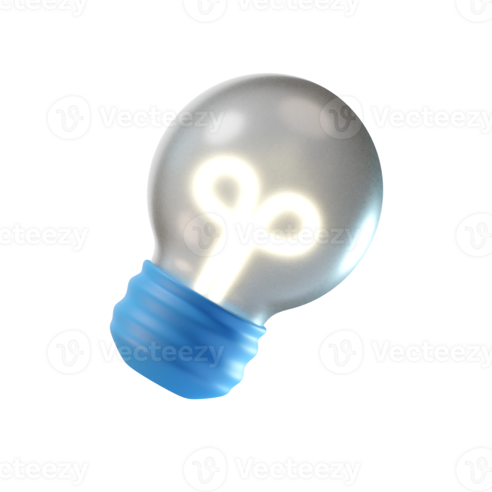 Light bulb 3D element illustration png