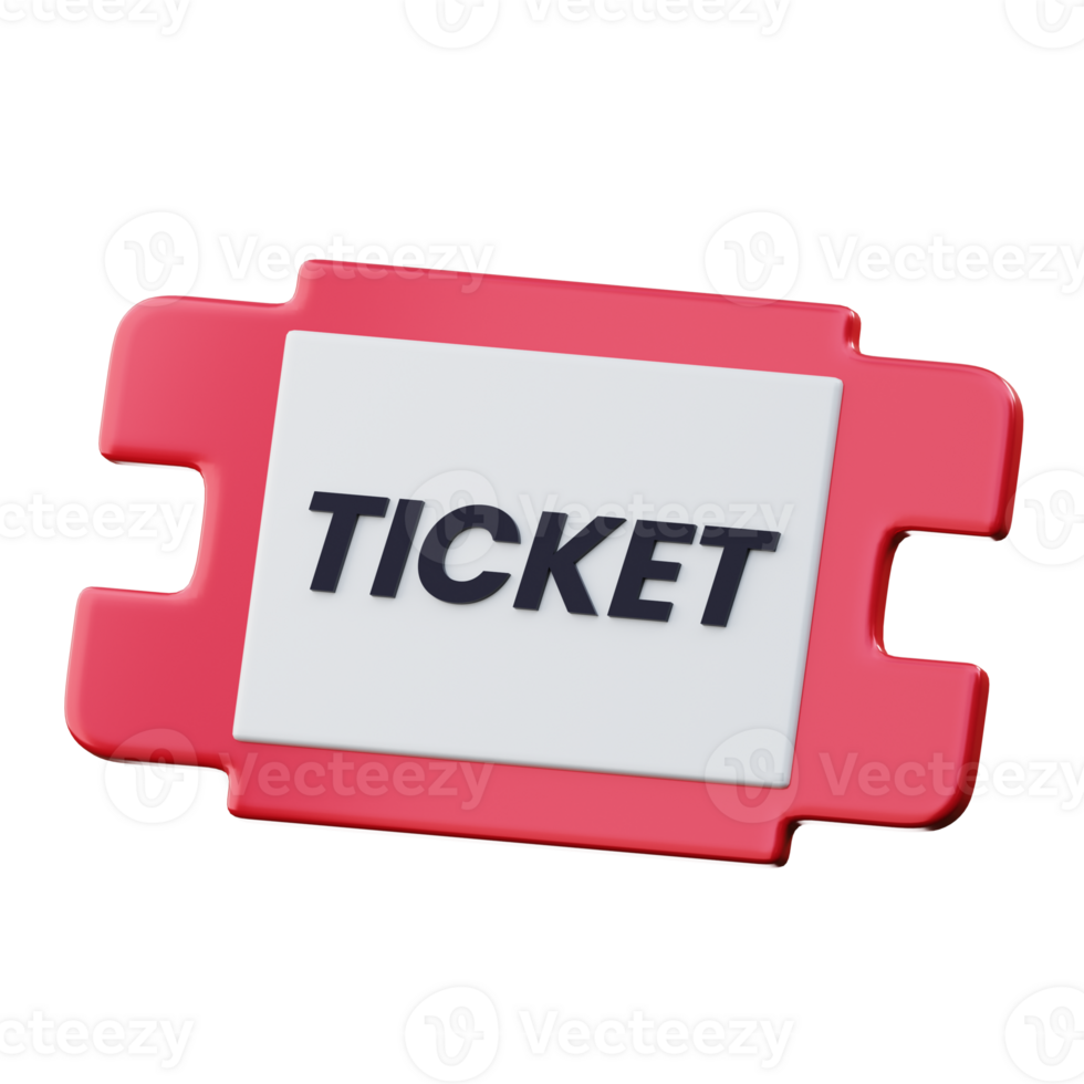Carnival ticket 3D Illustration png