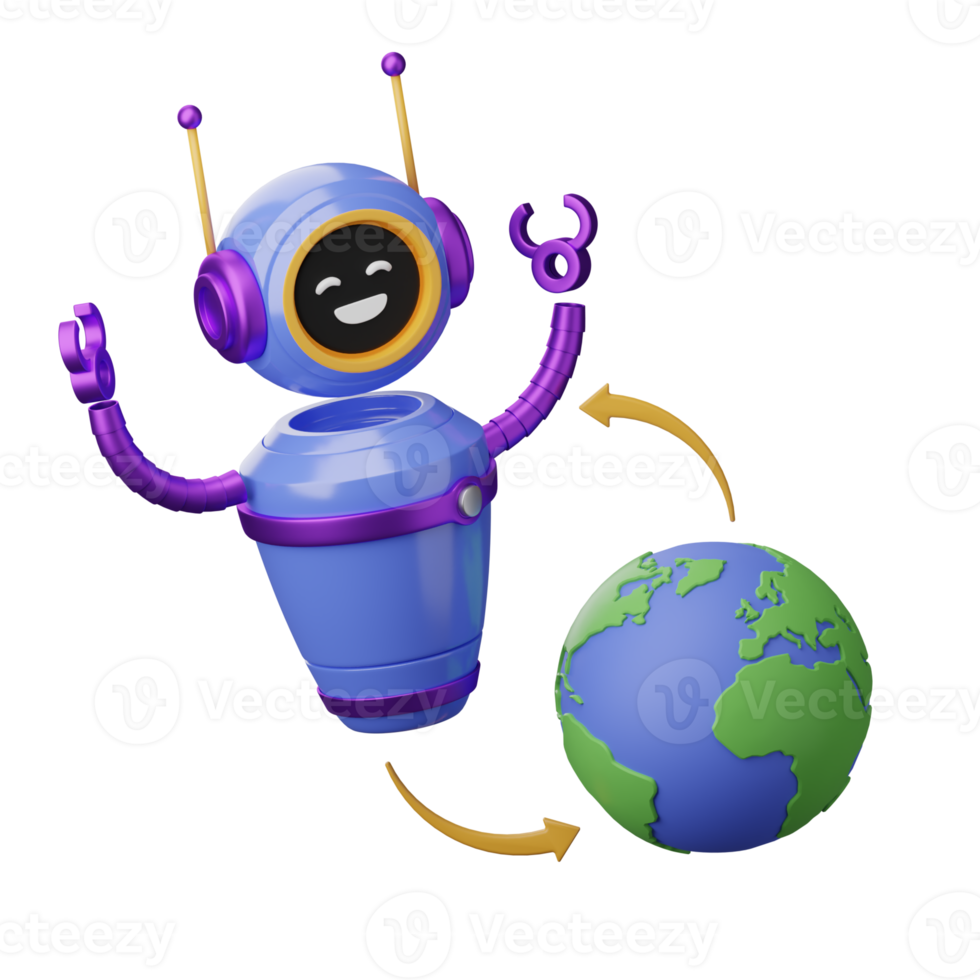 Reinforcement Learning Agent 3D element illustration png
