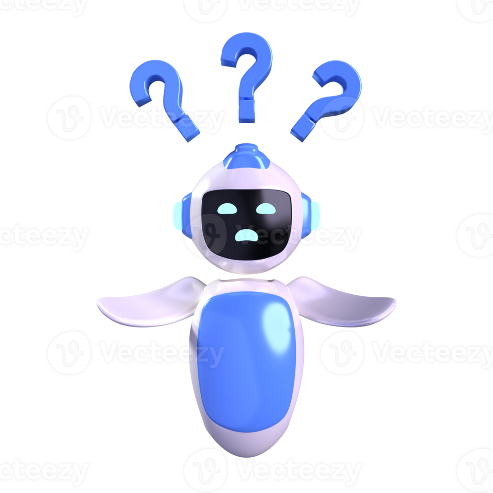 Confuse Bot 3D element illustration png