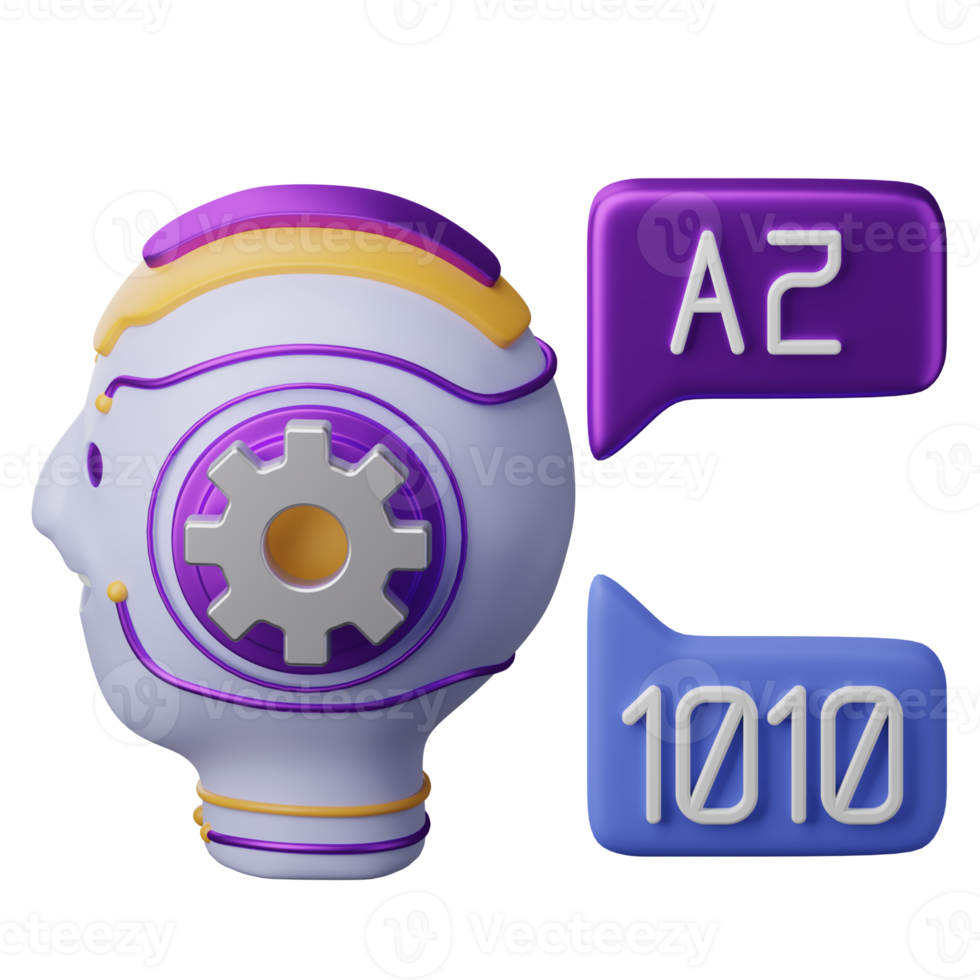 Natural Language Understanding 3D element illustration png